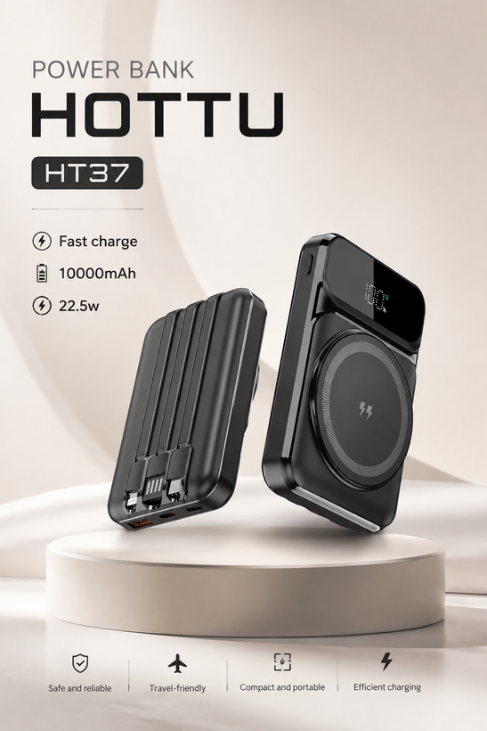 پاوربانک هوتومدل HT37 ظرفیت 10000میلی آمپر